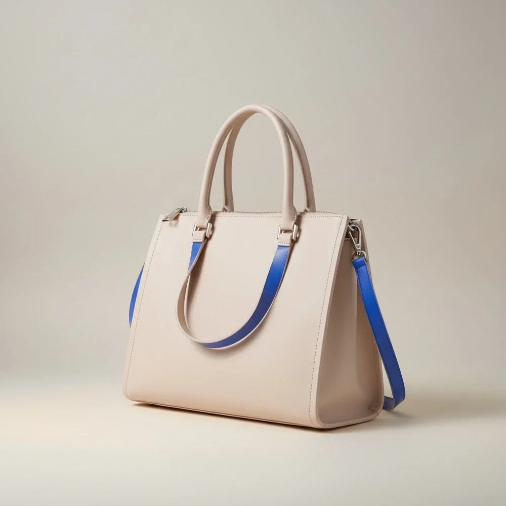 Kate Spade Arbour Hill Candace Leather Satchel Crossbody Pumice Blue Work Bag - Picture 3 of 11